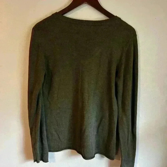 REVOLVE Stitches & Stripes Green V-‎ Sweater - Picture 3 of 5